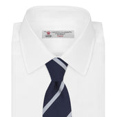 Slim And White Blazer Stripe Repp Silk Tie