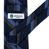 Japanese Striped Wool Tie Hand Rolled