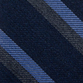 Japanese Striped Wool Tie Hand Rolled