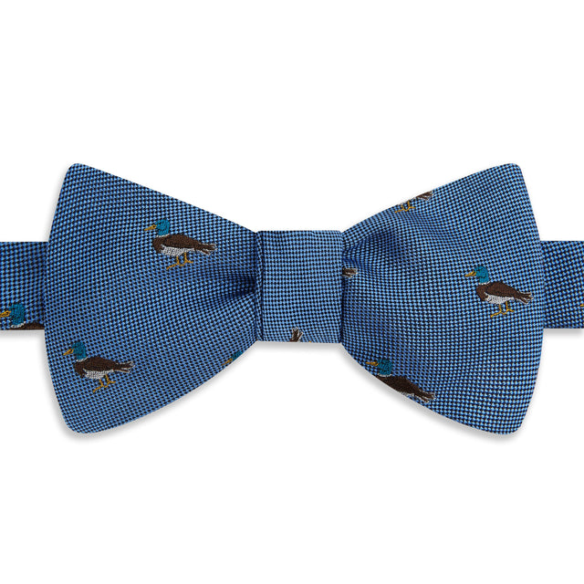 Pale Blue Duck Woven Silk Bow Tie