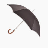 Dark Grey Umbrella With Chestnut Crook