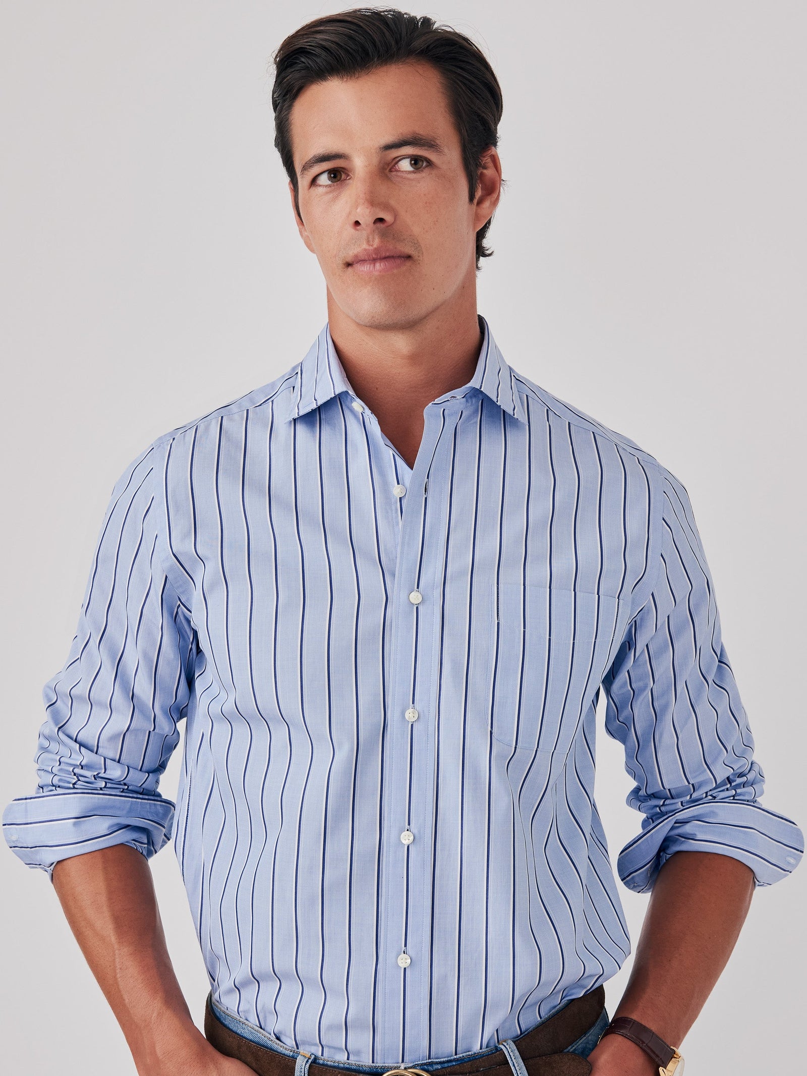 Lt White Shadow Stripe Club Classic Fit Shirt Men S Shirts J Mclaughlin