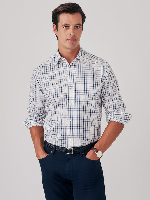 Navy/Marine/Ivory Tattersall University Classic Fit Shirt | Men's Shirts | J.McLaughlin