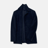 Worker Jacket in Navy Blue Moleskin