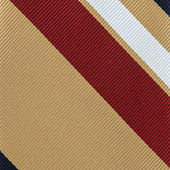 Japanese Repp Stripe Silk Tie Navy Beige Red