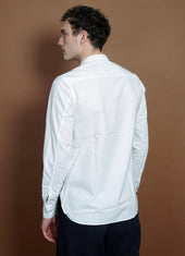 VALMAR | Collarless Bib Shirt | White