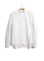 VALMAR | Collarless Bib Shirt | White