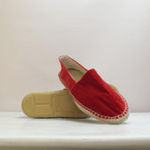Velvet Espadrilles In Dark Red