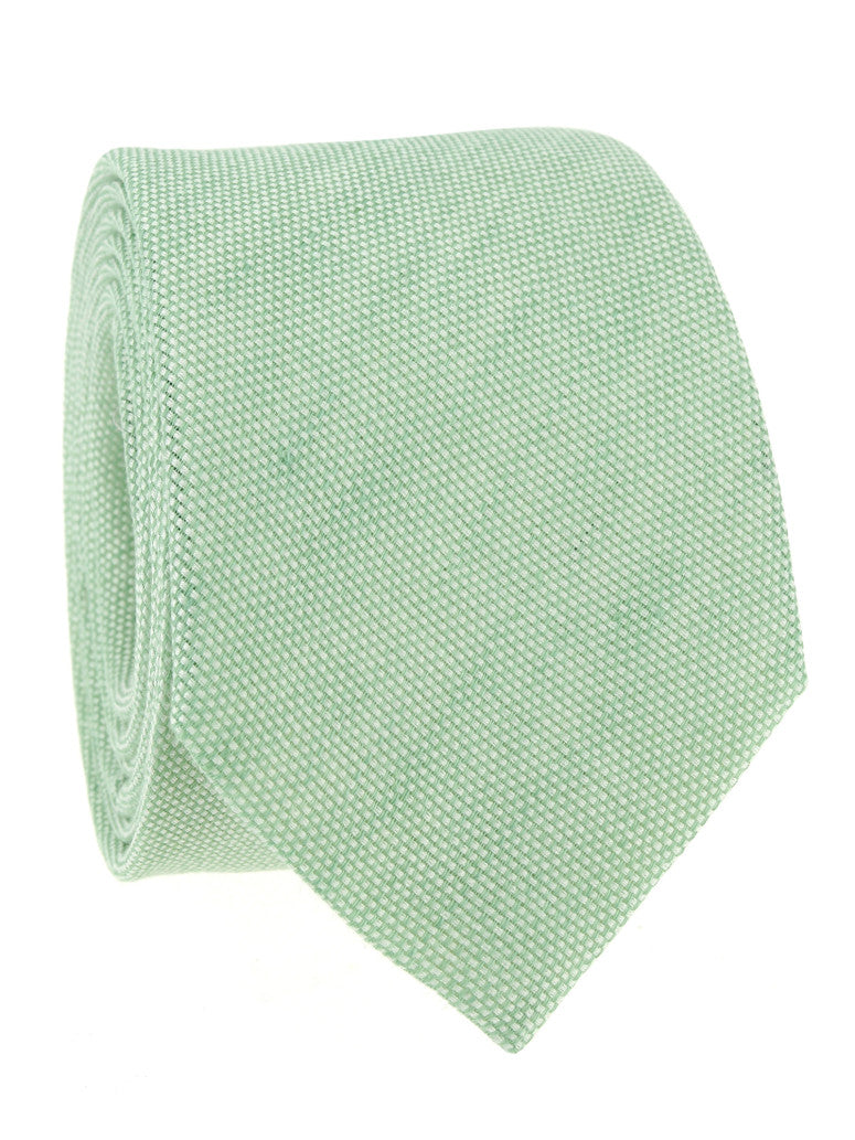 Verona Eucalyptus Green Linen And Cotton Tie