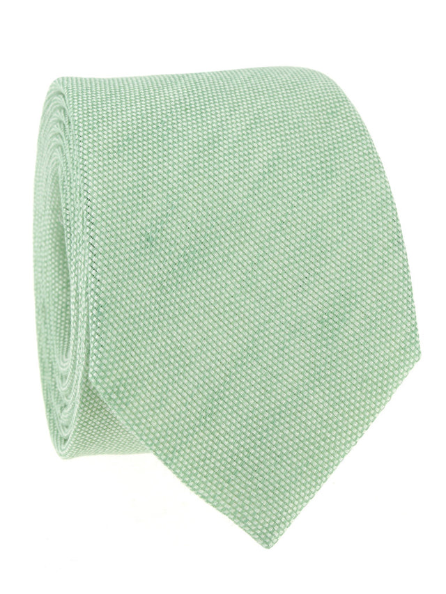 Verona eucalyptus green linen and cotton tie