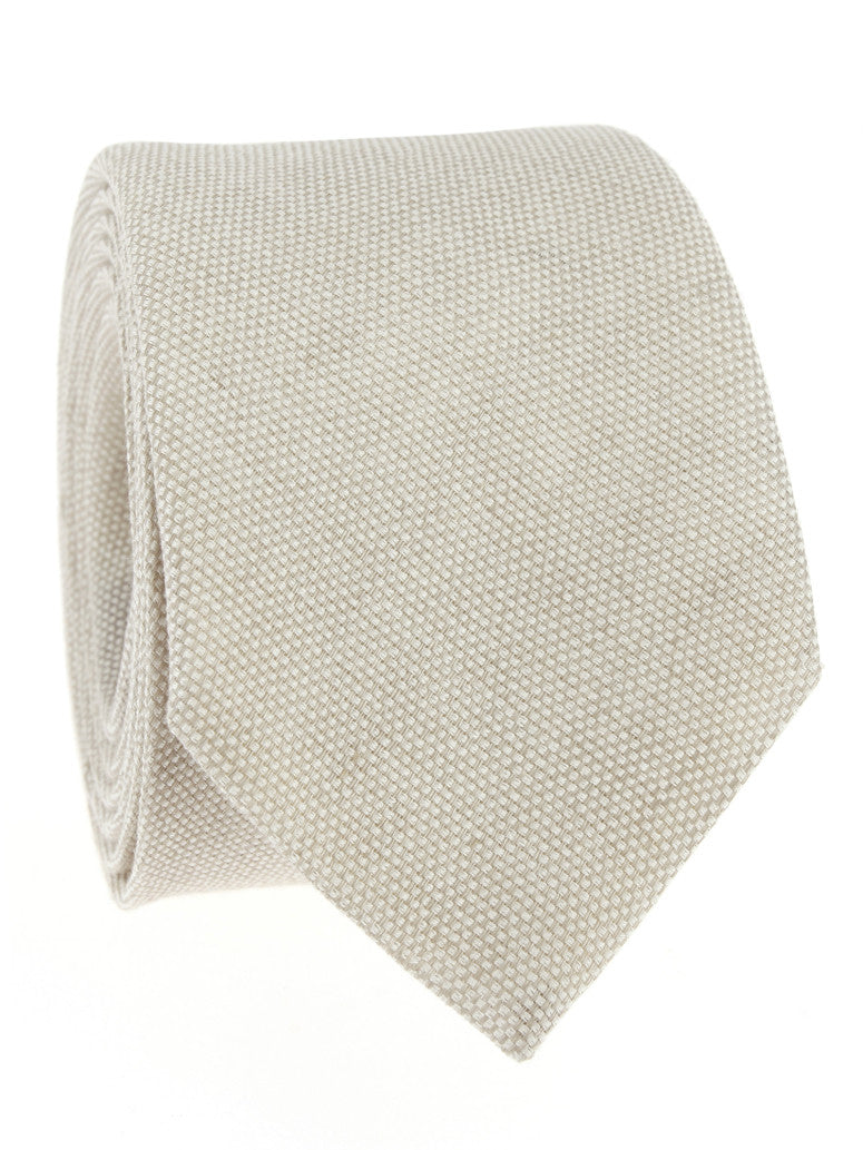 Beige Linen And Cotton Tie Verone