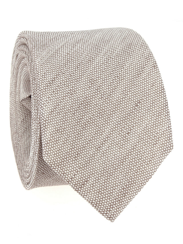 Taupe linen and cotton Verone tie