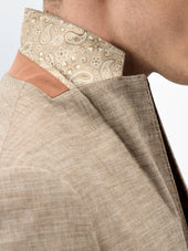 Veste Coordonnable Regular En Coton Et Lin Beiges