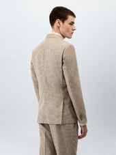 Veste Coordonnable Regular En Coton Et Lin Beiges