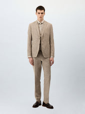 Veste Coordonnable Regular En Coton Et Lin Beiges