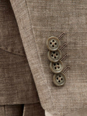 Veste Coordonnable Regular En Coton Et Lin Beiges