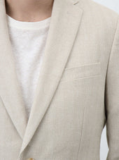 Veste Regular En Coton Et Lin Beige Clair