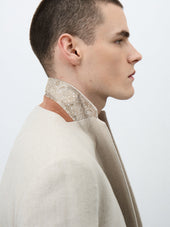 Veste Regular En Coton Et Lin Beige Clair
