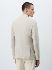 Veste Regular En Coton Et Lin Beige Clair
