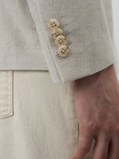 Veste Regular En Coton Et Lin Beige Clair
