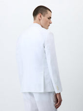 Veste Coordonnable Regular En Lin Blanc