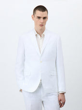 Veste coordonnable Regular en lin blanc