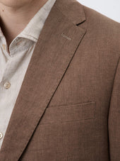 Veste Coordonnable Regular En Lin Marron