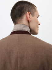 Veste Coordonnable Regular En Lin Marron
