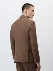 Veste Coordonnable Regular En Lin Marron