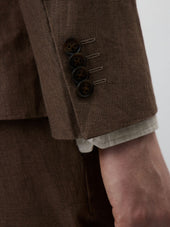 Veste Coordonnable Regular En Lin Marron