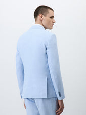 Veste Coordonnable Slim En Lin Et Coton Bleu Ciel