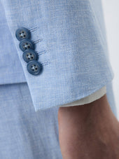 Veste Coordonnable Slim En Lin Et Coton Bleu Ciel