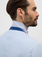 Veste Coordonnable Regular En Coton Stretch Bleu Ciel Rayures