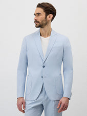 Veste coordonnable Regular en coton stretch bleu ciel à rayures