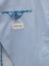 Veste Coordonnable Regular En Coton Stretch Bleu Ciel Rayures
