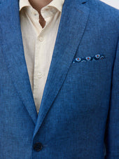 Veste Coordonnable Regular En Lin Bleu Indigo