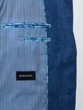 Veste Coordonnable Regular En Lin Bleu Indigo