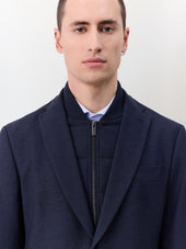 Veste Regular En Polyester Recycl Bleu Marine Parementure Amovible