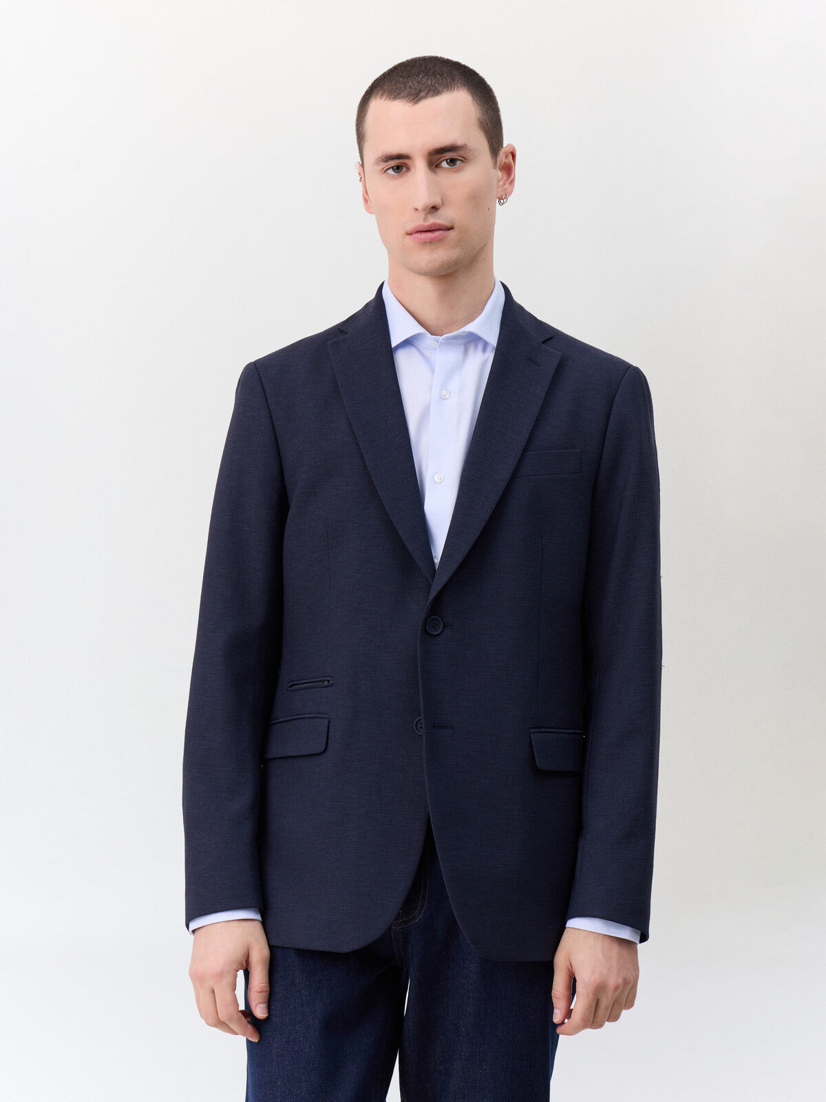 Veste Regular En Polyester Recycl Bleu Marine Parementure Amovible