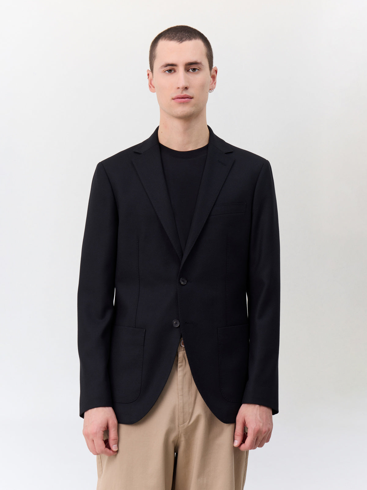 Veste Regular En Laine M Lang E Noire