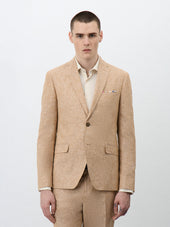 Veste coordonnable Slim en lin et coton beige clair