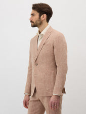Veste coordonnable Regular en lin rose