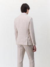 Veste Coordonnable Regular En Lin Beige