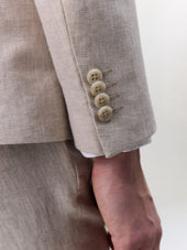 Veste Coordonnable Regular En Lin Beige