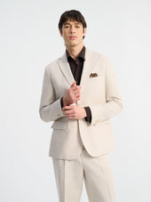 Veste coordonnable regular en lin et coton beiges