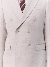 Veste Coordonnable Crois E Regular En Lin Beige