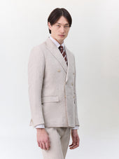 Veste coordonnable croisée regular en lin beige