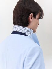 Veste Coordonnable Regular En Lin Et Coton Bleu Ciel