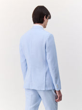 Veste Coordonnable Regular En Lin Et Coton Bleu Ciel