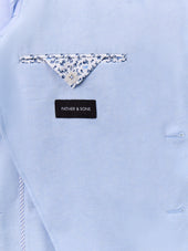 Veste Coordonnable Regular En Lin Et Coton Bleu Ciel